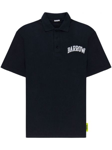 Raštuotas medvilninis polo marškinėliai Barrow juoda