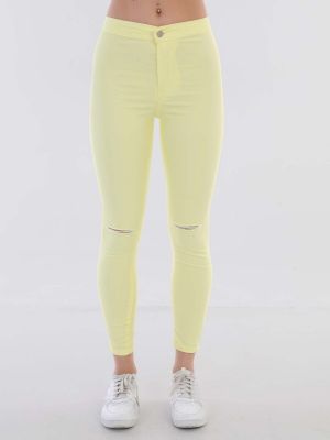 Kalhoty skinny fit Bi̇keli̇fe žluté