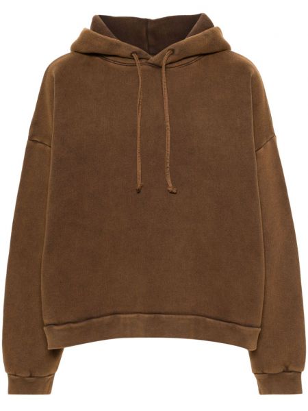 Pamučna dugi sweatshirt Acne Studios smeđa