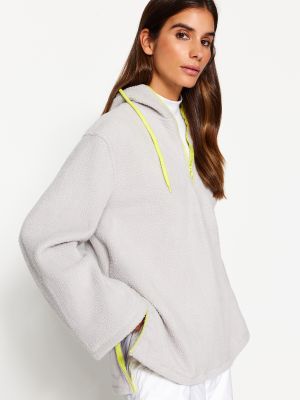 Megztas fliso džemperis su stovinčia apykakle oversize Trendyol