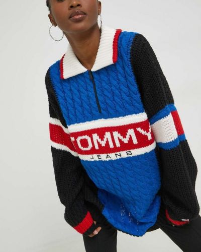 Tommy Jeans pulóver női, fekete