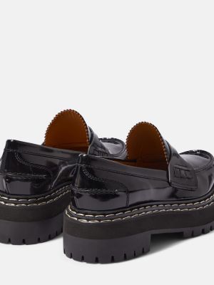 Loafers di pelle in pelle verniciata Proenza Schouler nero