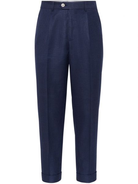 Pantalon à carreaux Brunello Cucinelli bleu