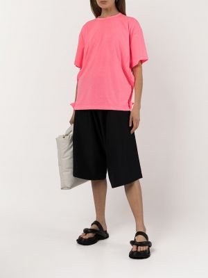 T-shirt avec manches courtes drapé Comme Des Garçons rose