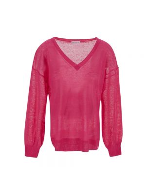 Sweter z dekoltem w serek Ballantyne różowy