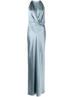 Abendkleid mit drapierungen Michelle Mason blau