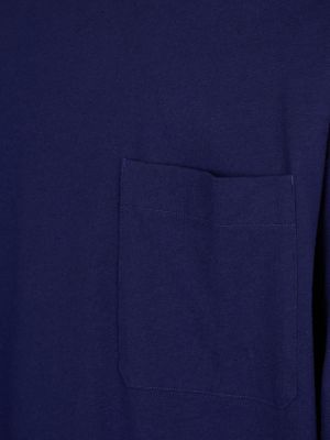 Bombažna lanena majica Lemaire vijolična