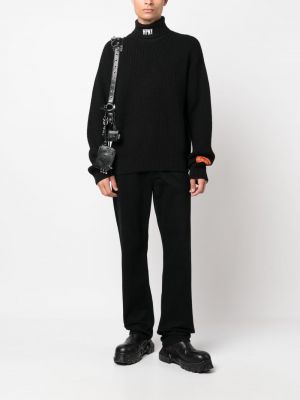 Vlněný svetr s výšivkou Heron Preston černý