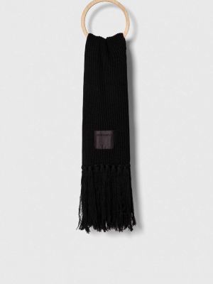 Черный однотонный шерстяной шарф Patrizia Pepe