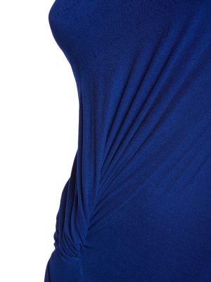 Krepové dlouhé šaty jersey Tom Ford modré