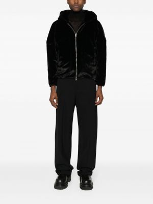 Pelz hoodie mit reißverschluss Random Identities schwarz