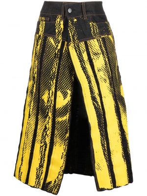 Džínsová sukňa s potlačou Feben