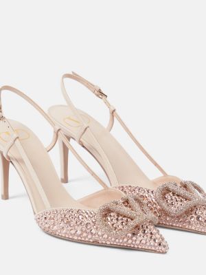 Полуотворени обувки с отворена пета Valentino Garavani розово