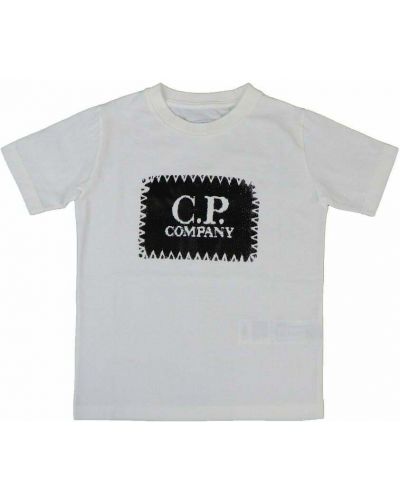 T-shirt C.p. Company, biały