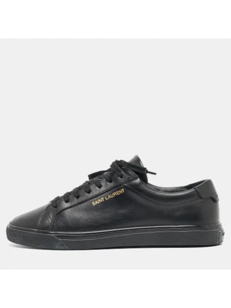 Sneakersy skórzane Yves Saint Laurent Vintage czarne