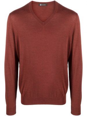 Пуловер с v-образно деколте Colombo червено