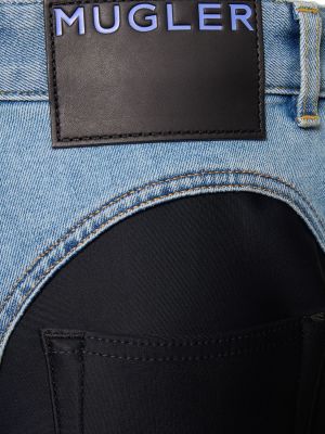 Jersey lukuga kitsa lõikega teksapüksid Mugler sinine