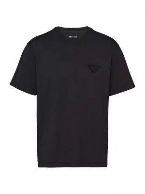 Хлопковая футболка Prada черная