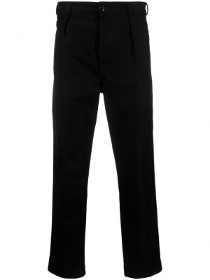 Βαμβακερό παντελόνι με ίσιο πόδι Fursac μαύρο