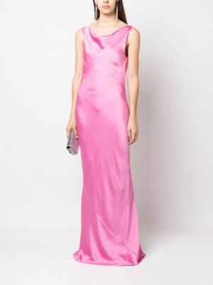 Saténové koktejlové šaty Norma Kamali růžové