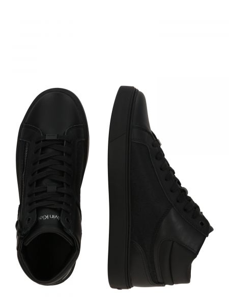 Sneakerși cu șireturi cu fermoar din dantelă Calvin Klein negru