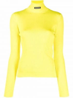Dzianinowe długi sweter Balenciaga - żółty