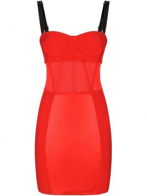 Копринена мини рокля Dolce & Gabbana червено