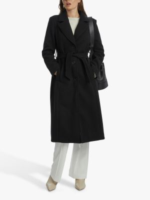 Пальто с поясом на пуговицах James Lakeland черное