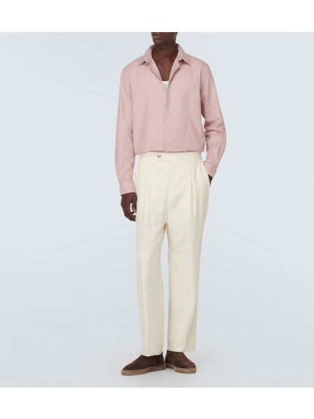 Хлопковая рубашка Sunspel розовая