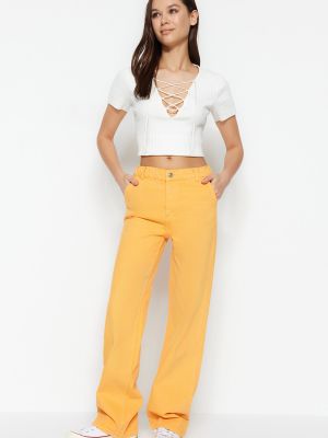 Voľné džínsy Trendyol oranžová