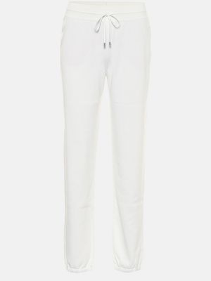 Памучни копринени спортни панталони Loro Piana бяло