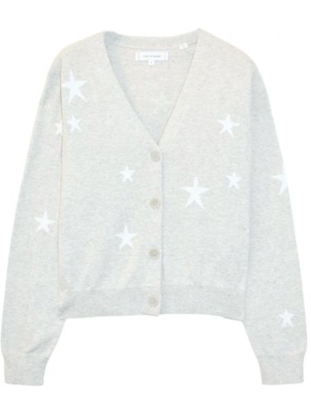 Μακρύ πουλόβερ με σχέδιο με στρογγυλή λαιμόκοψη με μοτίβο αστέρια Chinti & Parker γκρι