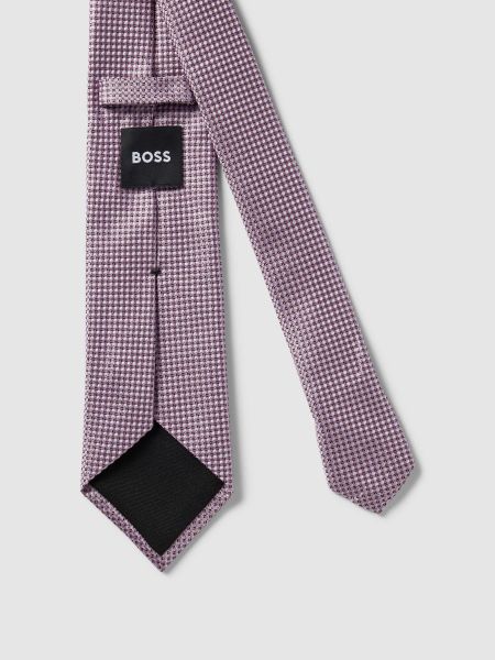 Jedwabny krawat Boss różowy