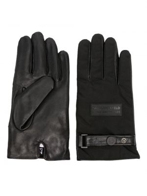 Kožené rukavice Karl Lagerfeld čierna