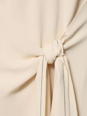 Μίντι φόρεμα από βισκόζη Victoria Beckham λευκό