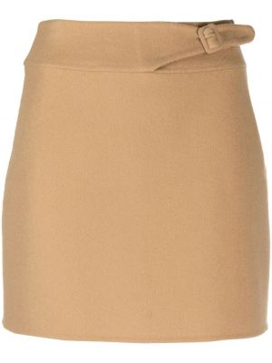 Vlněné mini sukně Ermanno Scervino hnědé