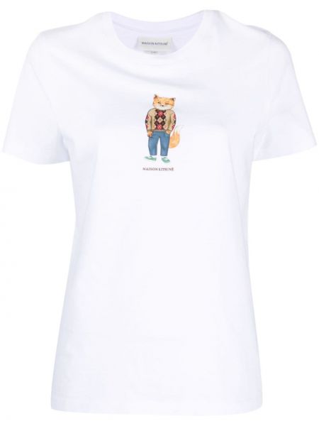 T-shirt di cotone Maison Kitsuné bianco