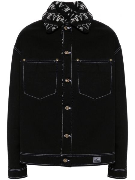 Τζιν μπουφάν με γούνα Versace Jeans Couture
