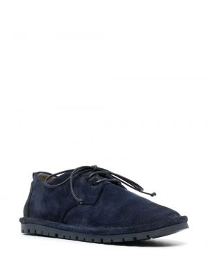Nėriniuotos zomšinės oksfordo batai su raišteliais Marsell mėlyna