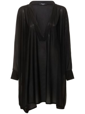 Mini vestido de tela jersey Balmain negro