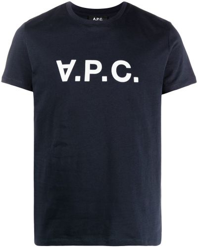 Тениска с принт A.p.c. синьо