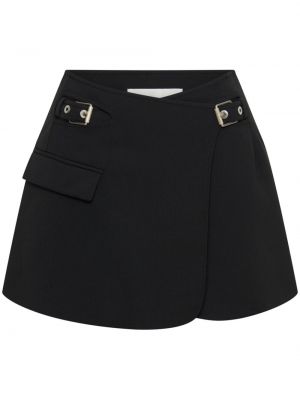 Vlněné mini sukně s vysokým pasem Dion Lee - černá