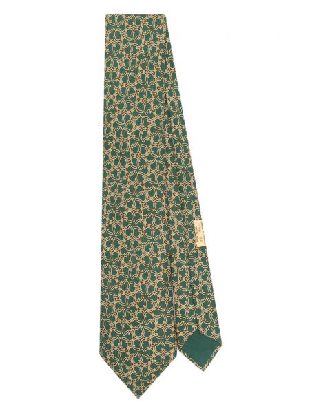 Svilena kravata s printom Hermès Pre-owned
