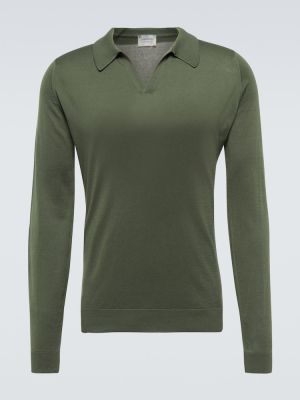 Medvilninis polo marškinėliai John Smedley žalia