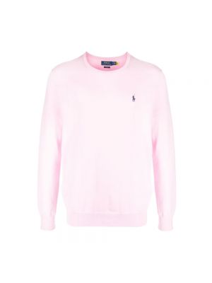 Dzianinowa bluza slim fit Polo Ralph Lauren różowa