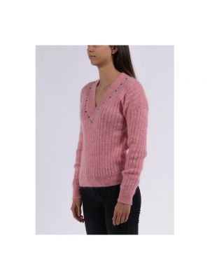 Moherowy sweter Alessandra Rich różowy