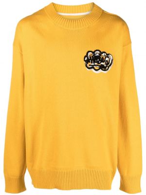 Pullover mit stickerei Sacai gelb