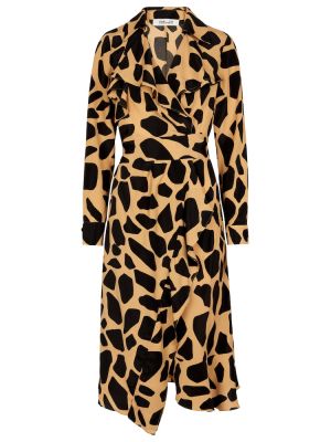 Klasické hedvábné obálkové šaty Diane Von Furstenberg - hnědá