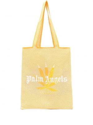 Shopper kabelka s potiskem Palm Angels žlutá