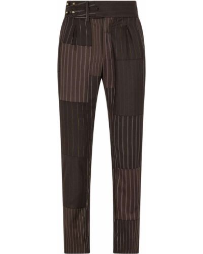 Pantalones rectos a rayas Dolce & Gabbana marrón
